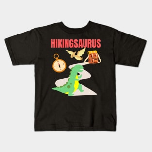 Hikingsaurus Hiking Dinosaur Dino Adventure Outdoors Nature Lover Gifts Kids T-Shirt